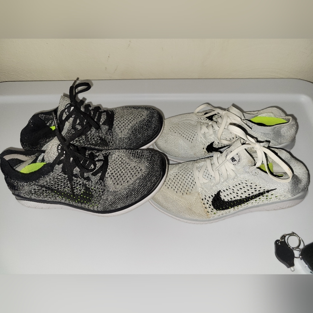 2 Pair Nike Free Run Flyknit Sneakers Running Shoes 6